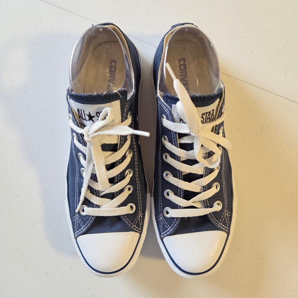 Converse Chuck Taylor All Star Low Top Navy Blue Canvas Sneakers Men 6.5 Wmn 8.5 - Picture 6 of 12